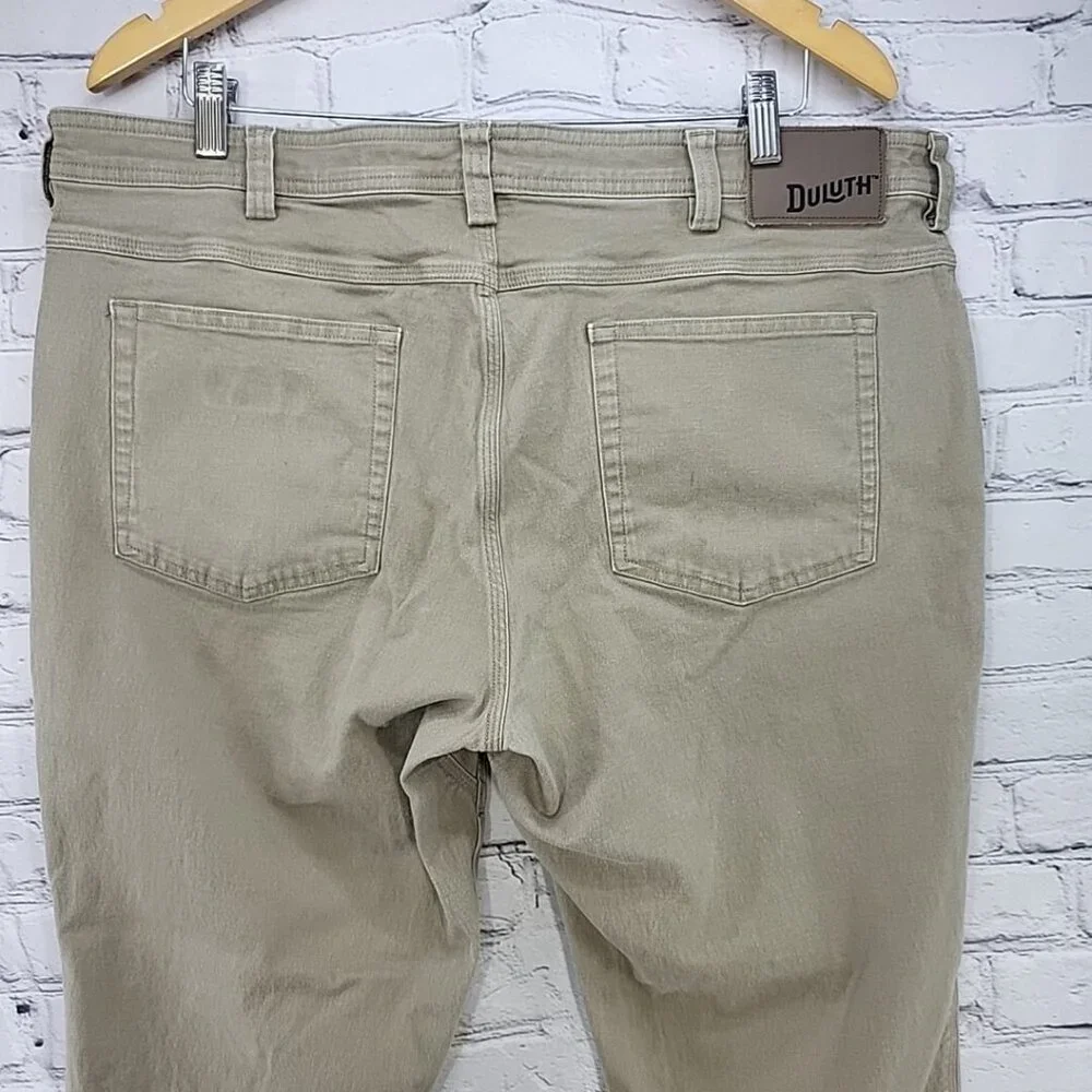 Duluth Trading Flex Fire Hose Slim Fit Mens Sz 40X30 Tan Pants Flaw Tiny Spots‎